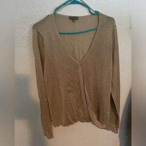 Shimmery see through Vince Camuto faux wrap blouse. Size XL. NWOT